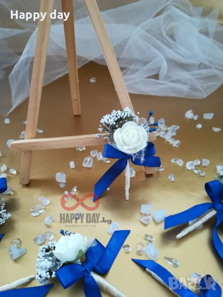 Сватбени бутониери - бутониера за ревер Ив - мини, снимка 1