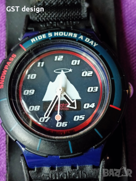 Рядък Оригинал Швейцарски Часовник Swatch Snowpass 1998 200м Swiss Made, снимка 1
