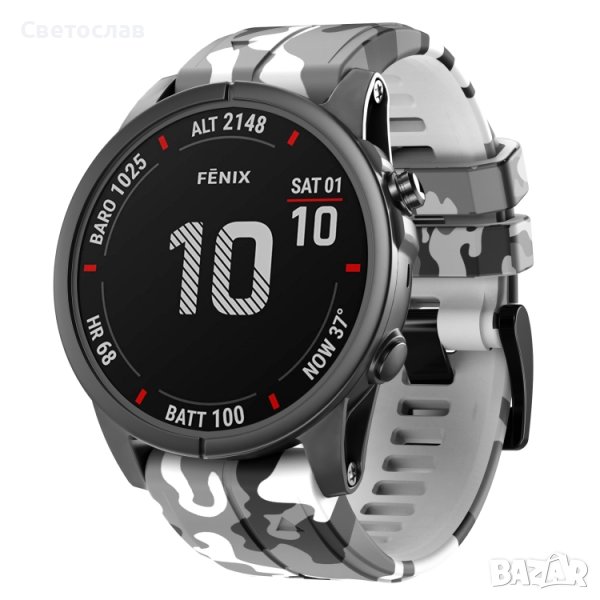 Силиконова каишка за Garmin 22mm Quick Fit камуфлажна , снимка 1