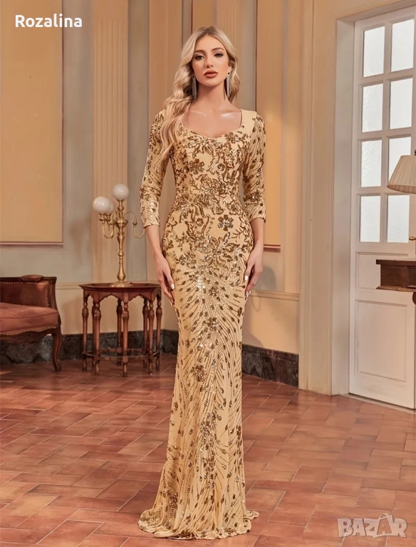 Вечерна рокля и обувки в злата, снимка 1