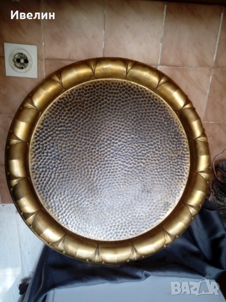 стара медна /месингова/ тава,поднос, снимка 1