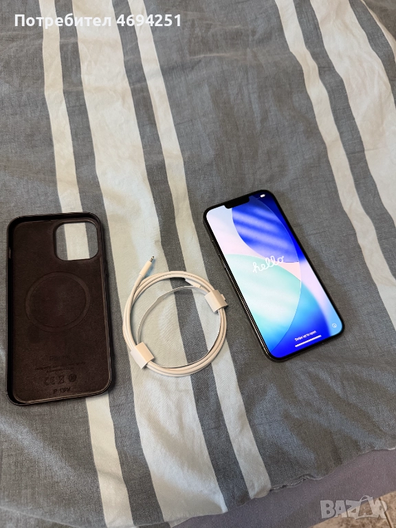Phone 13 Pro Max – 256 GB – Graphite, MagSafe калъф и оригинален кабел, снимка 1