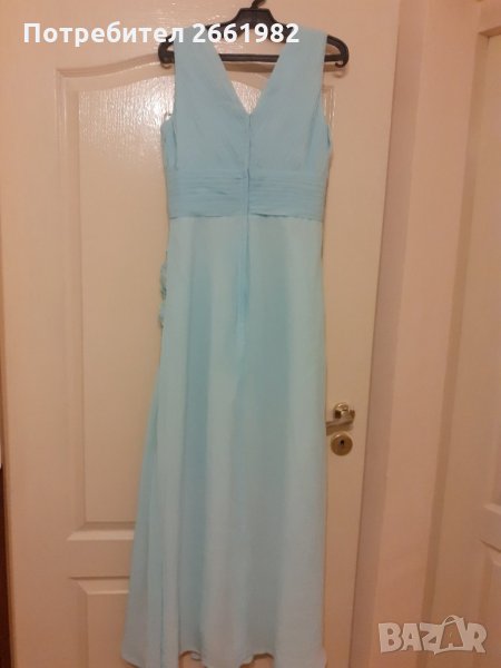 Уникална, разкошна, богата бална рокля в тюркоазен цвят, снимка 1