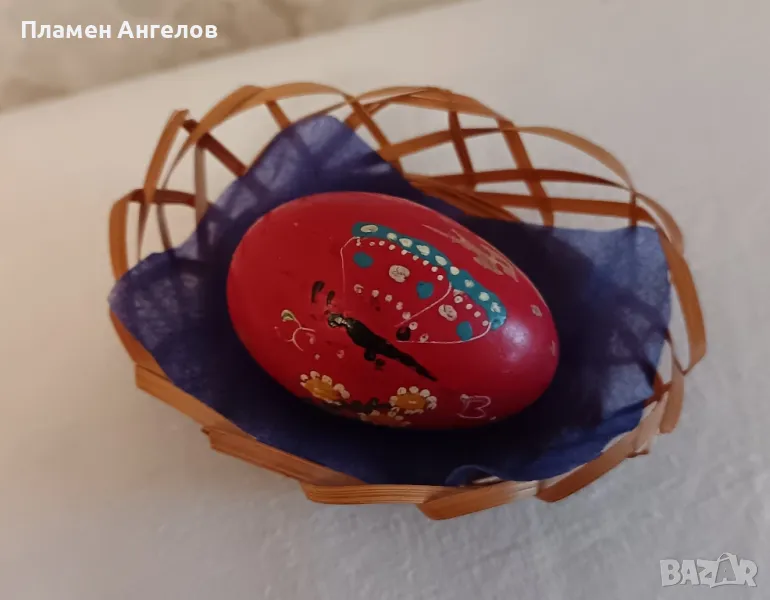 Старо дървено велигденско яйце. , снимка 1