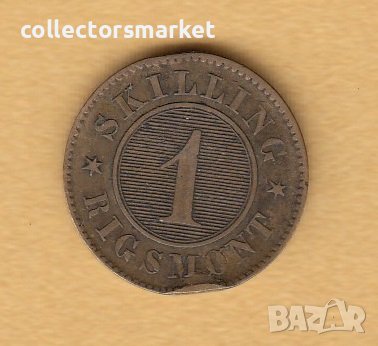 1 скилинг 1856, Дания, снимка 1