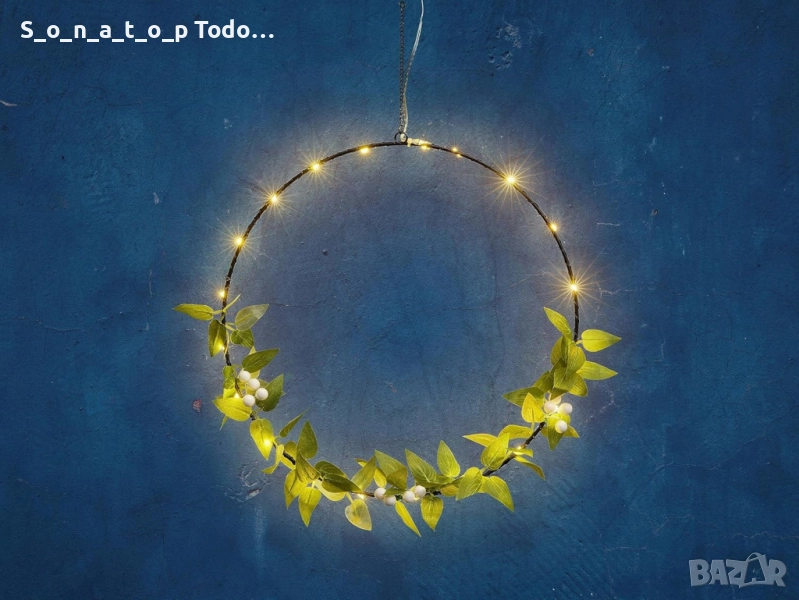 LED декоративен пръстен 20 топли бели светодиода, снимка 1