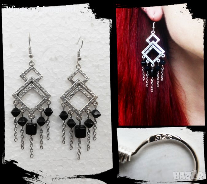 ! РАЗПРОДАЖДБА ! - Обеци ръчна изработка със сребро 925 , снимка 1