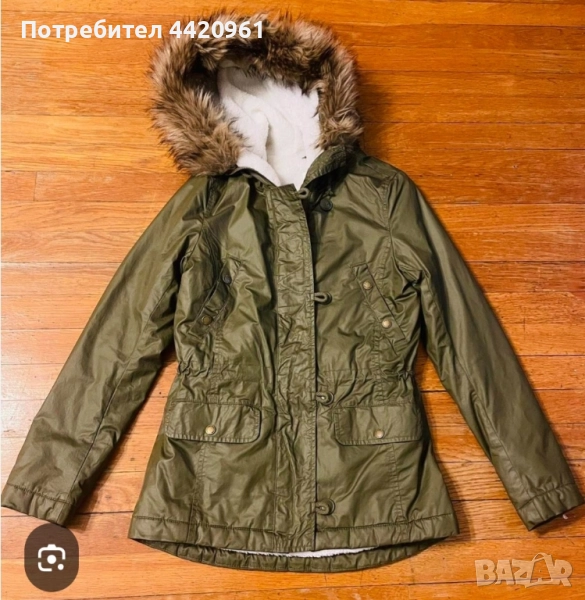 Зимно яке на Н&М с качулка и пух, снимка 1