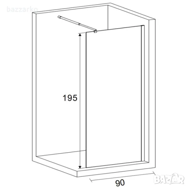 Стационарен параван за баня / Стъкло за баня, снимка 1