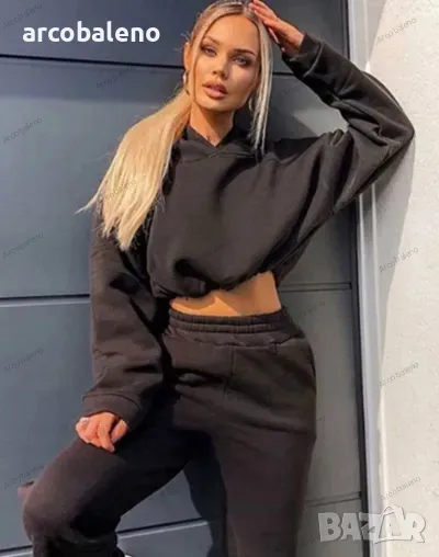 Дамски моден ежедневен комплект от две части с дълъг ръкав, 8цвята , снимка 1