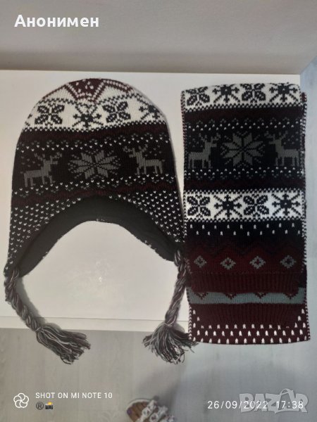 Зимен детски комплект шапка и шал , снимка 1