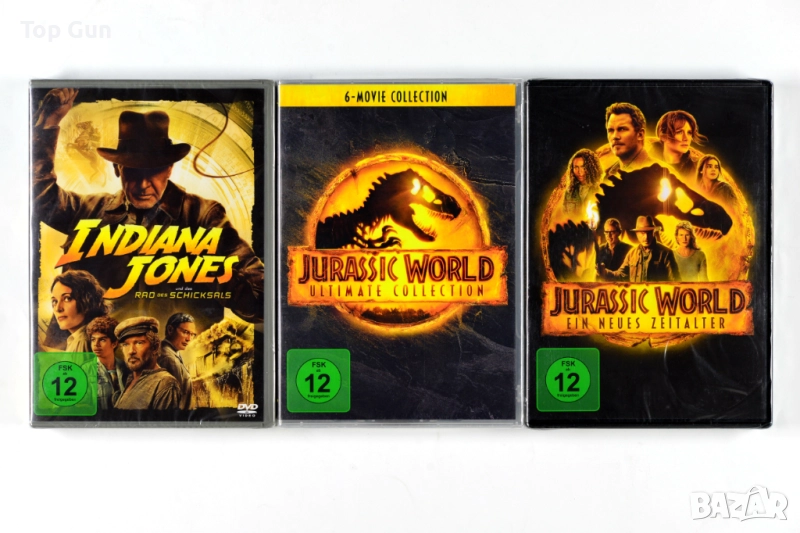 ДВД Индиана Джоунс, Джурасик Парк, Джурасик Свят DVD, снимка 1