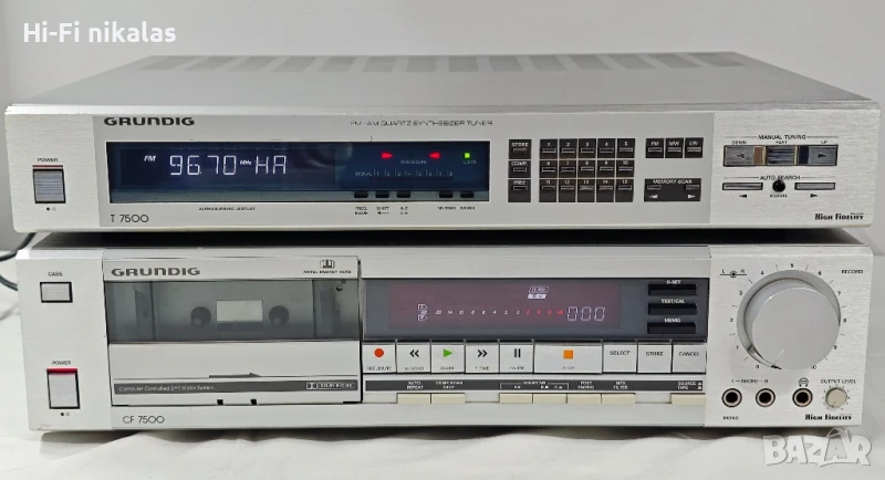 сет FM стерео радио тунер стерео касетъчен дек GRUNDIG T 7500 CF 7500, снимка 1