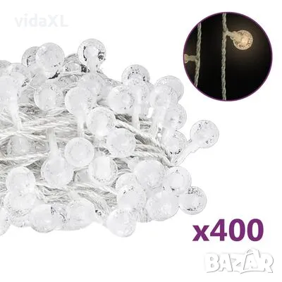 vidaXL Светещи топки стрингове 40 м 400 LED топло бели 8 функции(SKU:328814), снимка 1