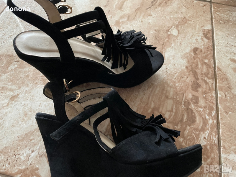 Сандали от естествен велур 38, снимка 1