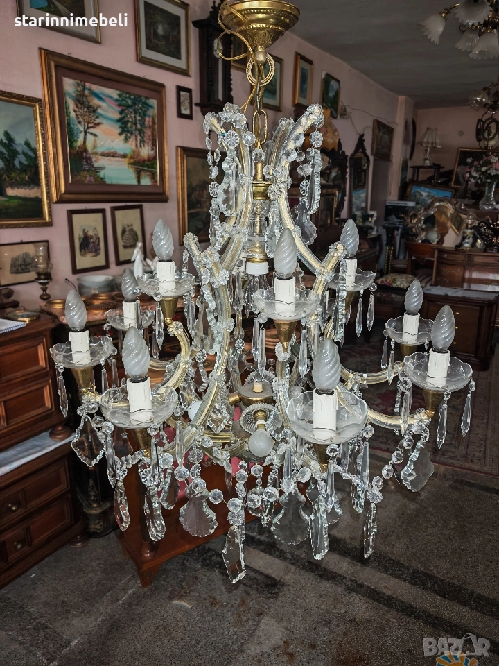 Внушителен полилей Мурано кристал, снимка 1