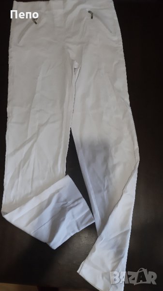Бял еластичен панталон, снимка 1