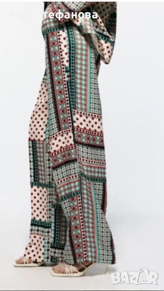 Нов висока талия ежедневен елегантен панталон zara Zara Зара свободна кройка 100 % вискоза  , снимка 1