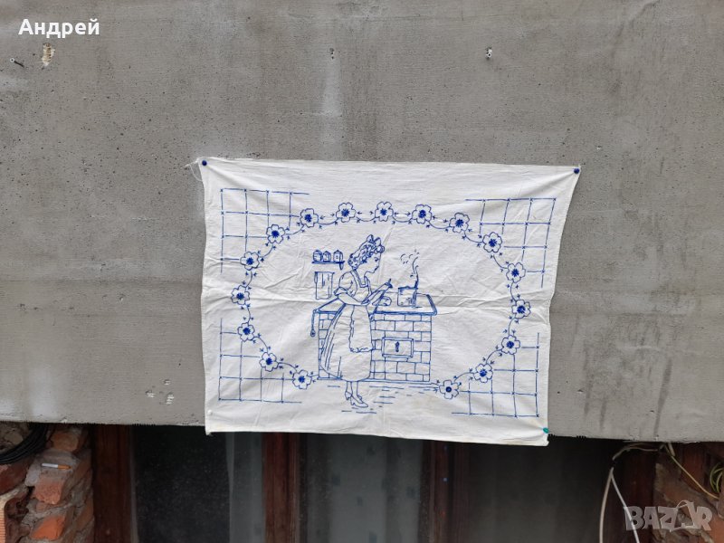 Старинен бродиран ковьор,покривка за стена #210, снимка 1