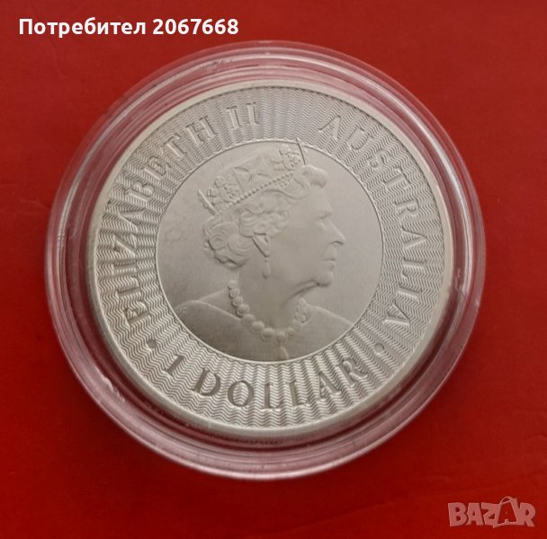 1 dollar 2021 Australian Kangaroo 1 oz 9999 silver, снимка 1