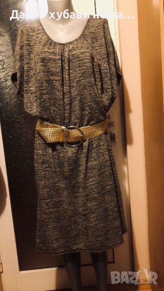 Рокля в меланж и златисто🍀❤️L/XL,XL❤️🍀арт.4506, снимка 1