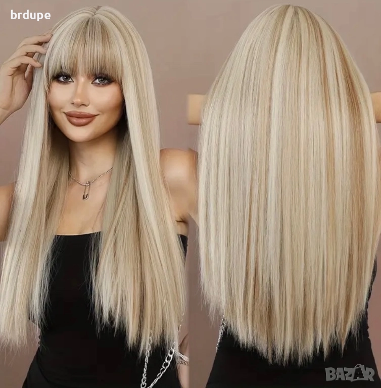 Руса дълга, права перука 70 см, снимка 1