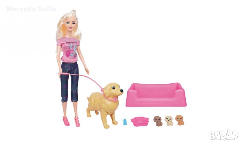 Кукла Бети с куче, 3 кученца и аксесоари, снимка 1