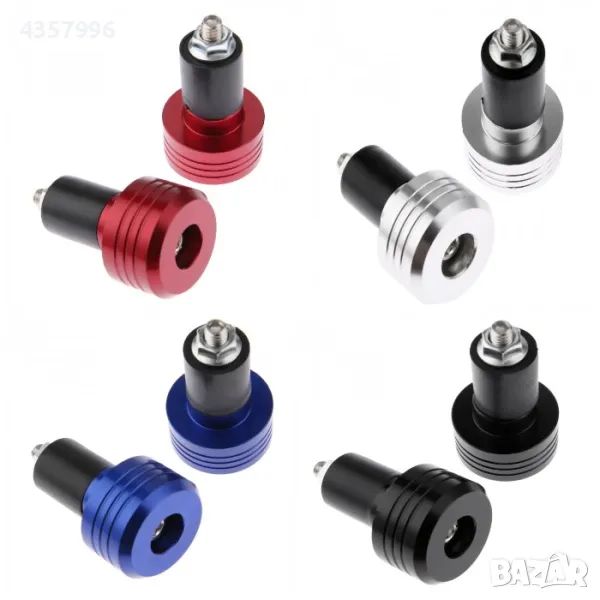 Универсални тапи за мотоциклет РА558, 2бр, Черен, Червен, Сив и син, снимка 1