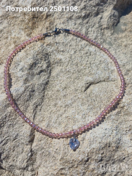 Колие с кристално сърце, снимка 1