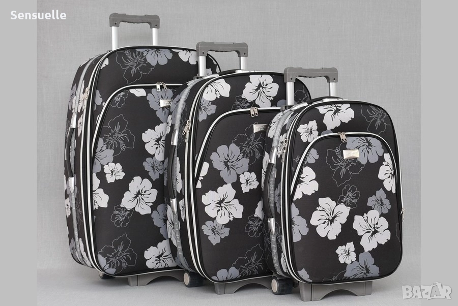 Комплект 3 куфара - Текстил, снимка 1