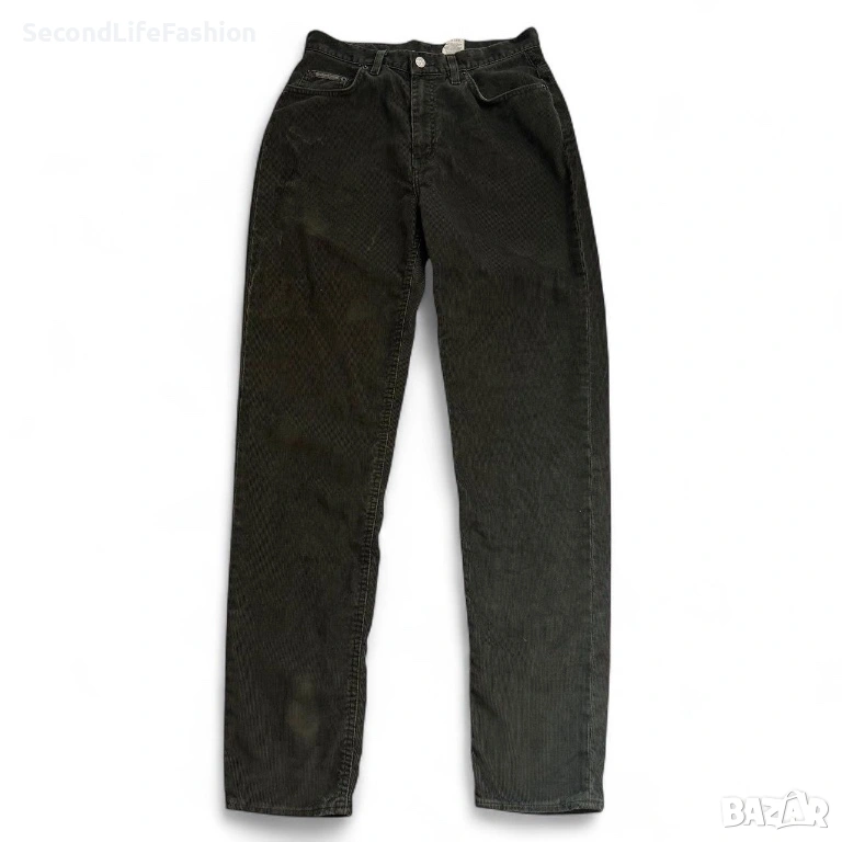 Calvin Klein кадифени панталони за жени W31 L32 Y2K Moms Jeans тъмнозелени, снимка 1