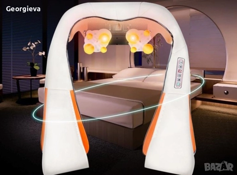 Шиацу 4D масажор за врат, гръб, плешки и рамене с функция затопляне , снимка 1