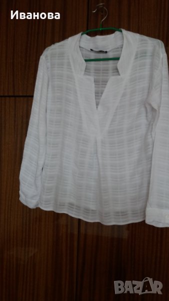 Бяла блуза с дълъг ръкав, снимка 1