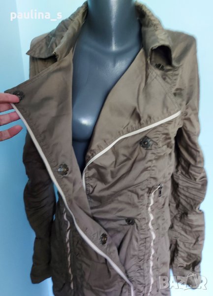Дизайнерски тренч с кожен ефект "Marc Cain" sports / унисайз , снимка 1
