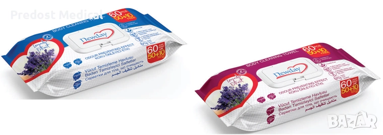 Мокри кърпички за почистване на тяло Newday Body Cleaning - 60 броя в пакет, снимка 1