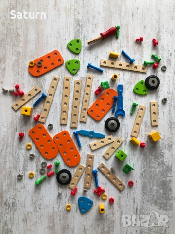 детски дървен конструктор, дървена играчка, Heros 