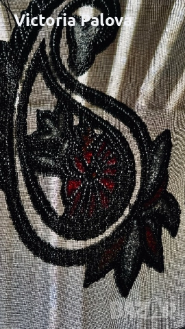 Луксозен дизайнерски шал от коприна и кадифена вискоза - истинско бижу, снимка 6 - Шалове - 52720150