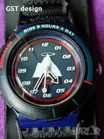 Рядък Оригинал Швейцарски Часовник Swatch Snowpass 1998 200м Swiss Made