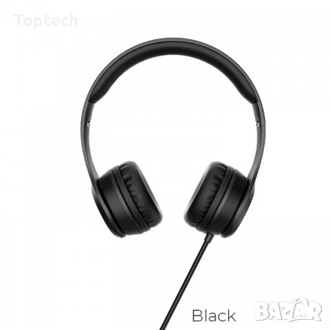 Слушалки Hoco W21 с кабел, Тип On-ear, Сгъваеми, Hi-Fi Стерео, Черни, снимка 5 - Слушалки, hands-free - 30713480