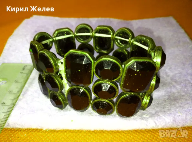 ЕЛАСТИЧНА ВИНТИДЖ АРТ ДЕКО СТИЛ ГРИВНА ХЕНД МЕЙД НАКИТ 47361, снимка 10 - Гривни - 47336492