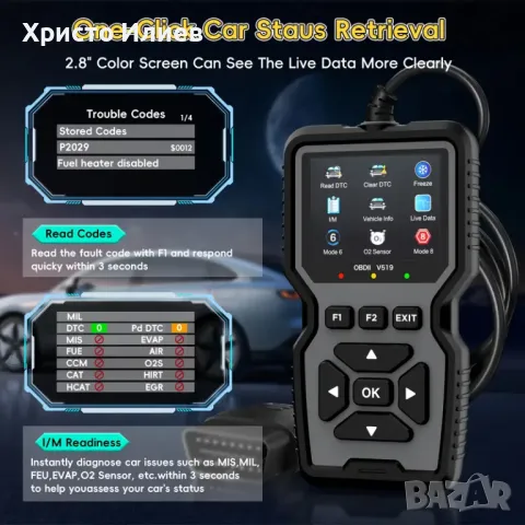 OBD2 Скенер Уред за автоматична диагностика за кодове Четец на грешки Автодиагностика OBD, снимка 7 - Аксесоари и консумативи - 50007990