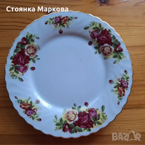 Royal China-"English Rose'-две чинийки, снимка 3 - Декорация за дома - 55935740