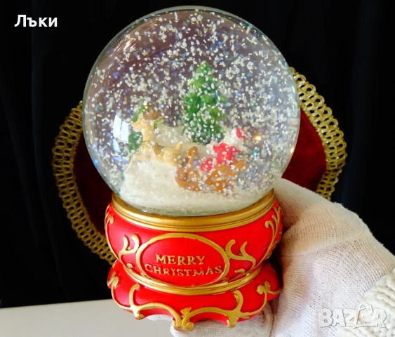 Преспапие Дядо Коледа,елен,елхи,сняг,етикет Нидерландия. , снимка 8 - Декорация за дома - 53939866