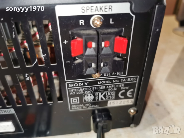 SONY TA-EX5 STEREO AMPLIFIER MADE IN JAPAN 1412252048, снимка 12 - Ресийвъри, усилватели, смесителни пултове - 52794548