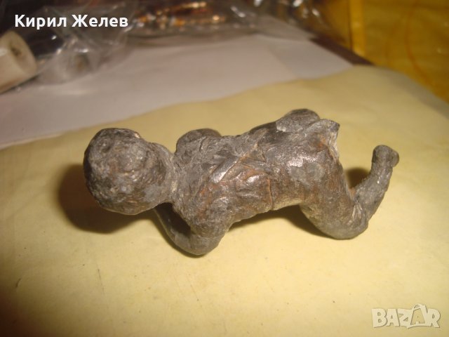 СТАРА ОЛОВНА ФИГУРАЛНА СТАТУЕТКА ХУДОЖЕСТВЕНА ПЛАСТИКА РЪЧНА ИЗРАБОТКА МНОГО РЯДКА за КОЛЕКЦИЯ 4366, снимка 6 - Колекции - 34424123