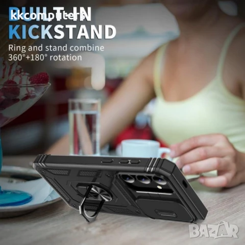 Samsung Galaxy S25+ 5G Удароустойчив Ring Holder/ Sliding Camshield Калъф и Протектор, снимка 11 - Калъфи, кейсове - 51414222