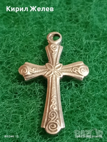 Винтидж бижу сребърен кръст красива орнаментика ювелирна изработка 52492, снимка 3 - Колиета, медальони, синджири - 52692223
