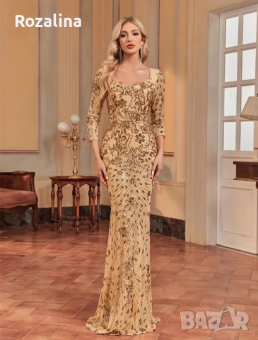 Вечерна рокля и обувки в злата