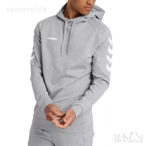 Мъжко спортно горнище HUMMEL Go Cotton Hoodie Grey Melange, снимка 1 - Спортни дрехи, екипи - 48074232