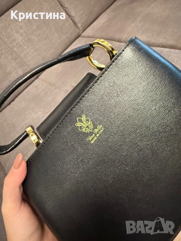 Черна чанта естествена кожа, снимка 2 - Чанти - 52777474